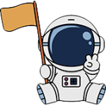 Cute smart astronaut